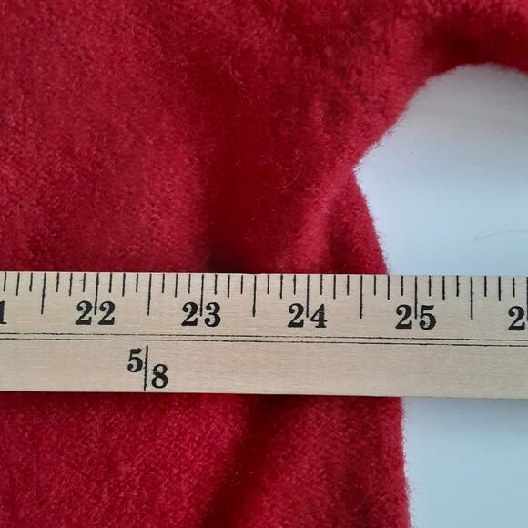 Vintage 100% Wool Red Cardigan Sweater Button Front Ornate Embroidery Holiday XL - Picture 12 of 14